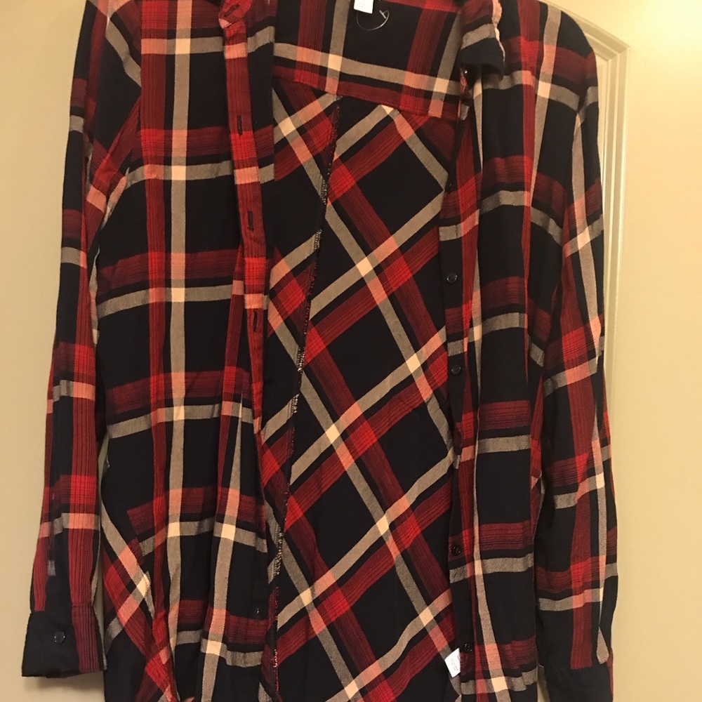 Plaid button up blouse